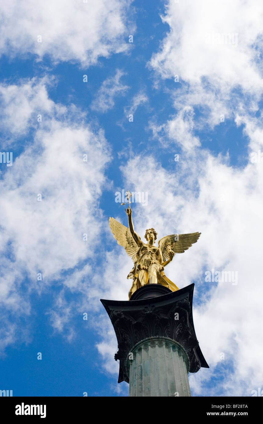 The golden angel of peace, Friedensengel, Munich, Bavaria, Germany