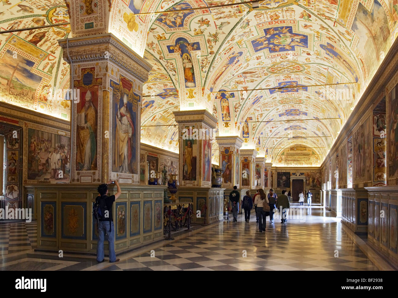 Sistine Hall of the Vatican Library, Vatican Museums, Vatican City, Rome, Italy Stock Photo