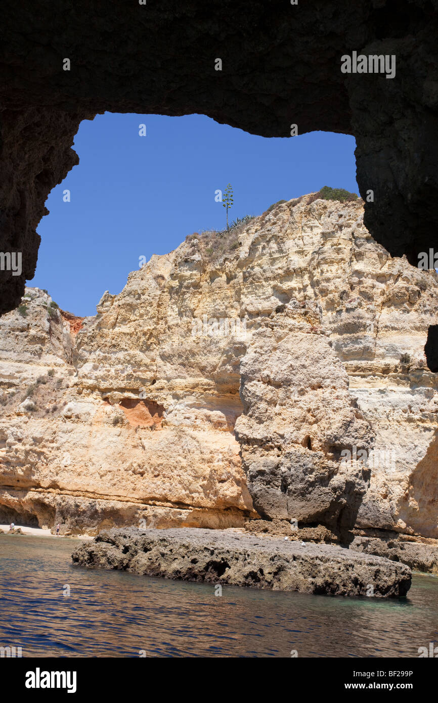 Portugal Praia Dona Ana Cliffs Stock Photo Alamy