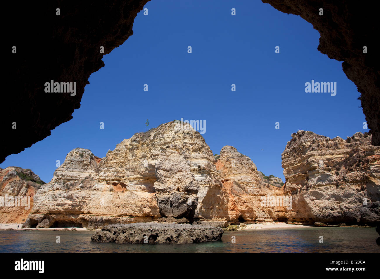 Portugal Praia Dona Ana Cliffs Stock Photo Alamy
