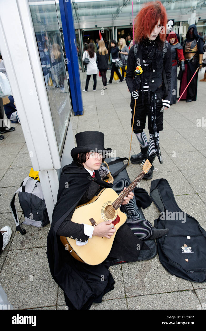 Fans dressed as their favorite costume characters from comic books, animations and video games. London MCM expo. Britain 2009. Stock Photo