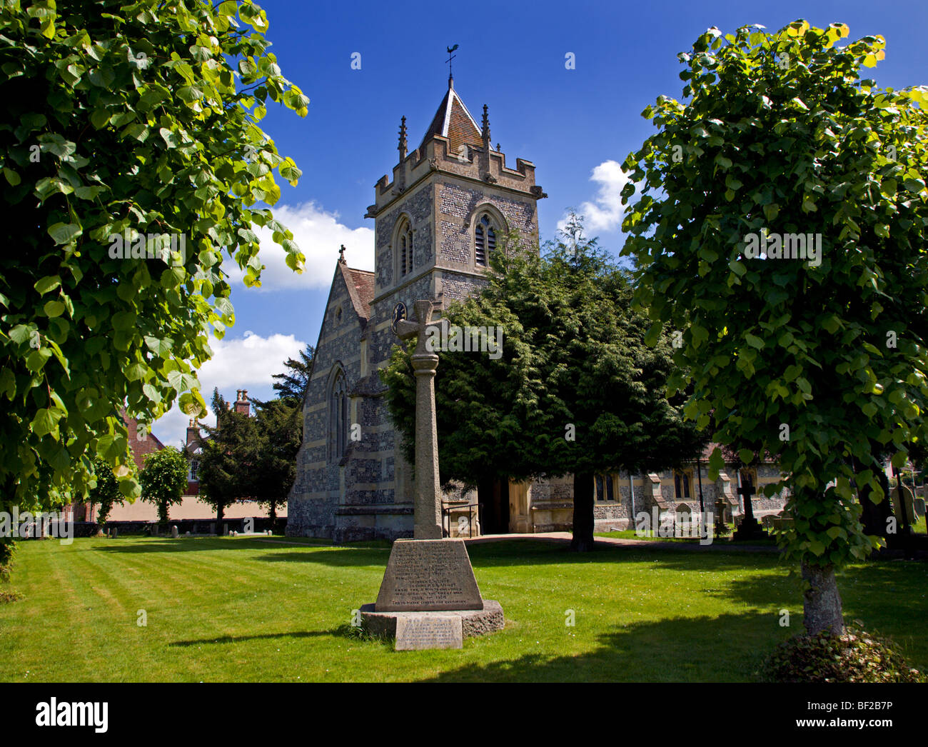 St Michael and the Archangel Church, Winterbourne, Wiltshire, England Stock Photo