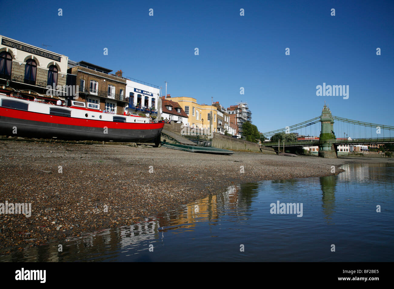 River Thames at Hammersmith Bridge and Lower Mall, Hammersmith, London
