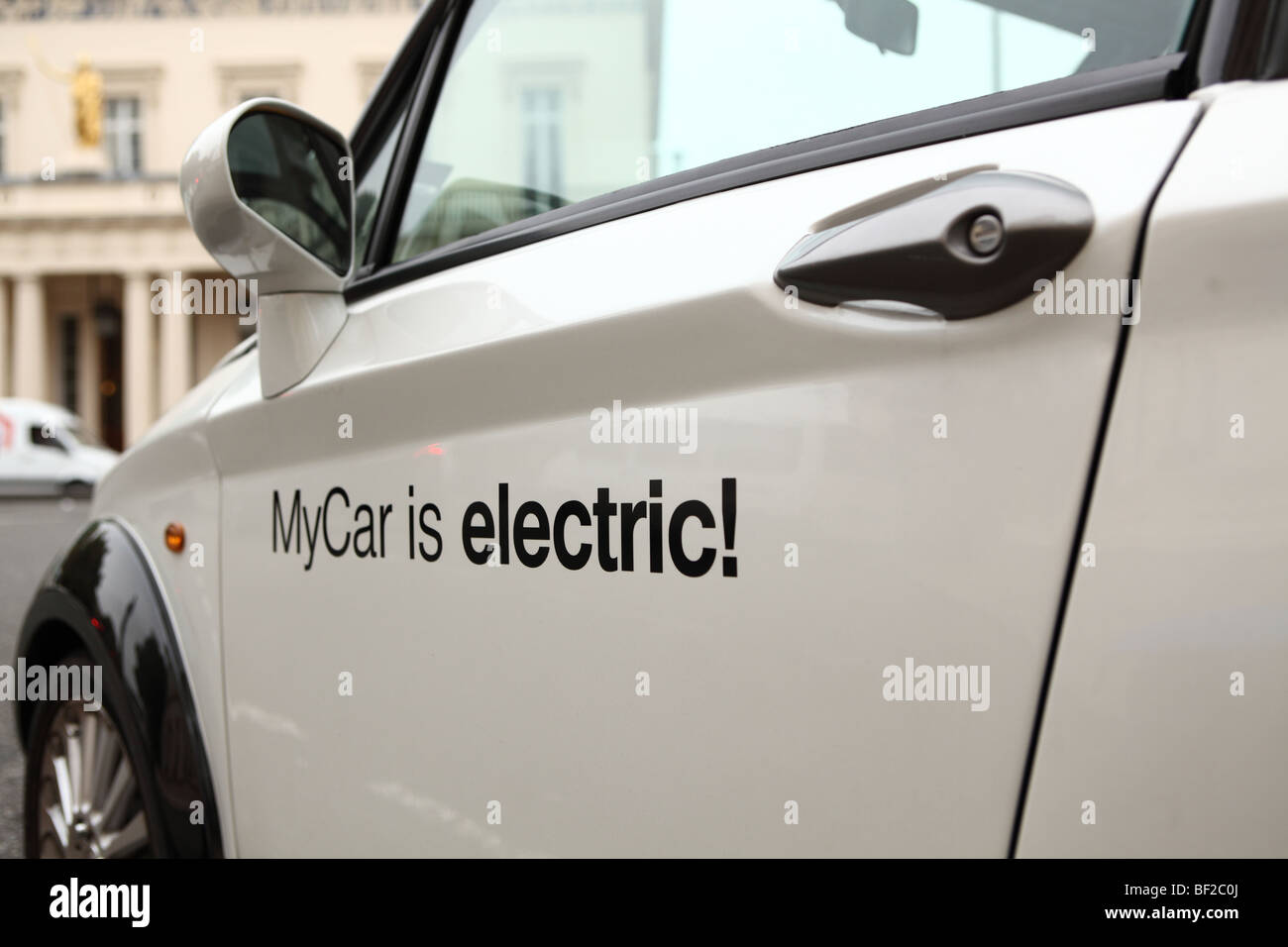 my car electric car parked in Pall Mall London Stock Photo