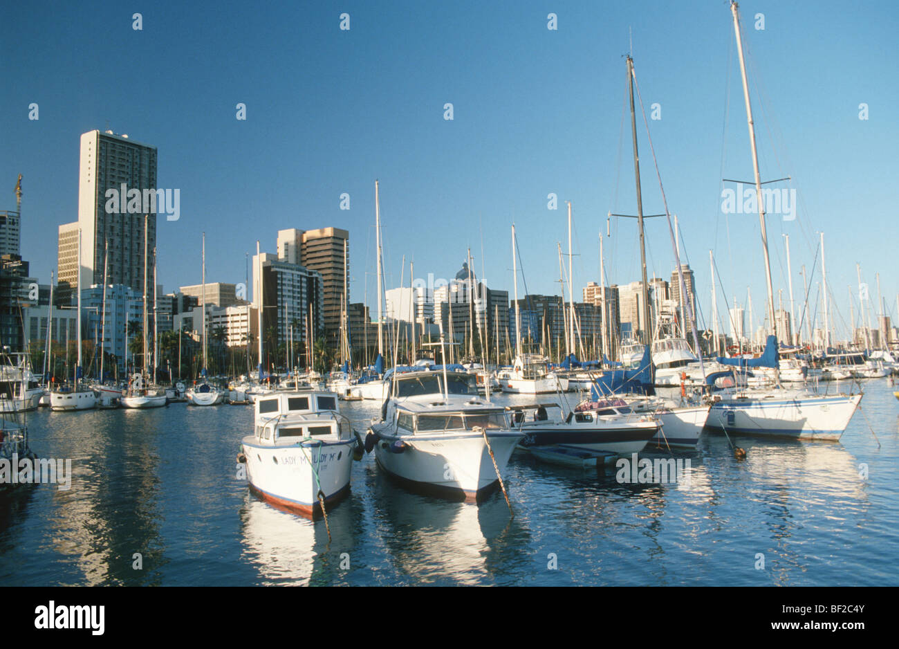 View of Point Yacht Club, Durban, KwaZulu-Natal Province, South Africa Stock Photo