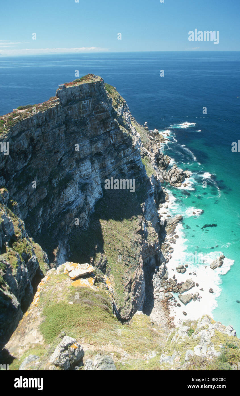 Aerial view of Cape Point, Cape of Good Hope Nature Reserve, Western Cape Province, South Africa Stock Photo
