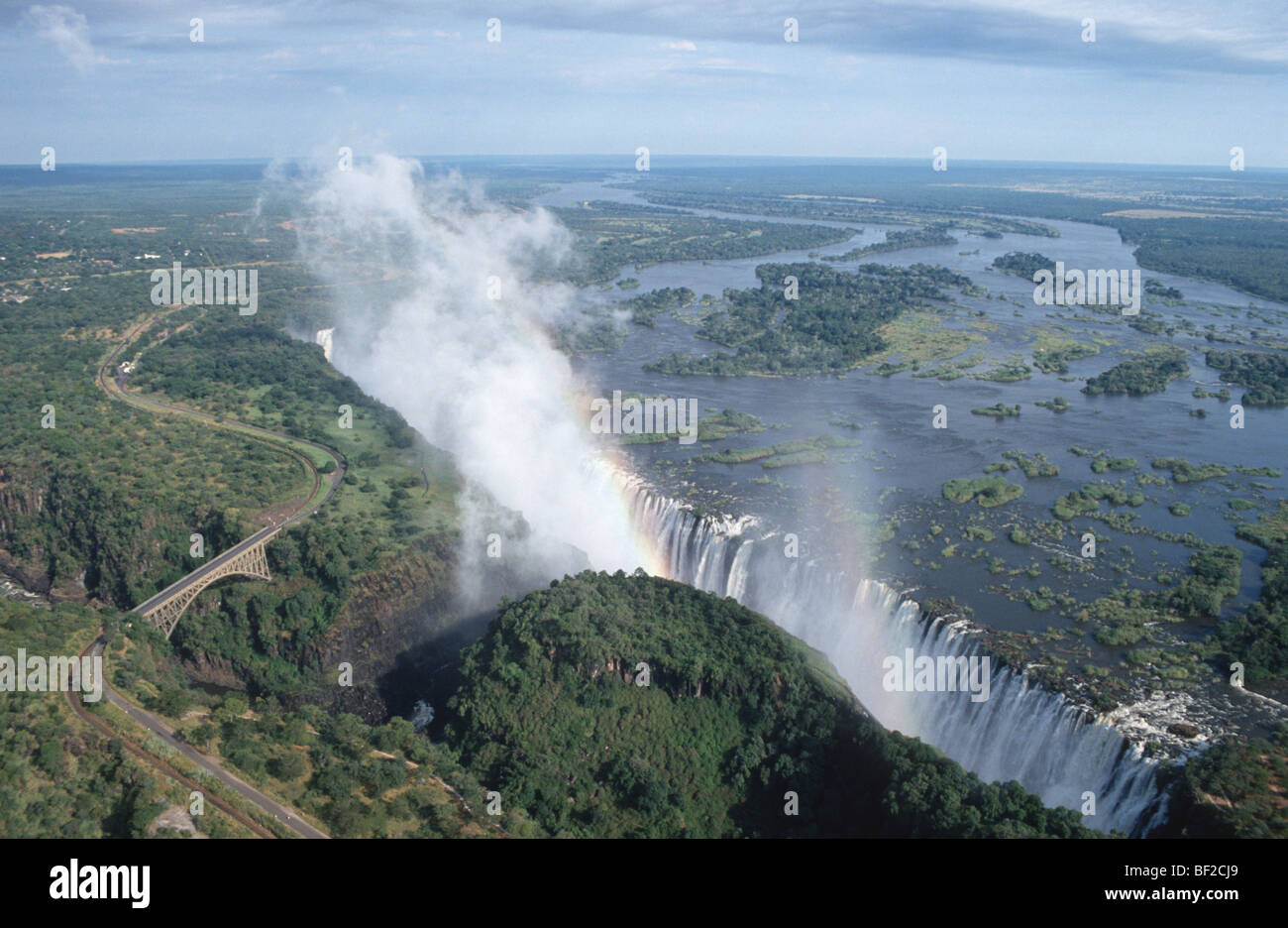 Aerial view of Victoria Falls, Zimbabwe Stock Photo