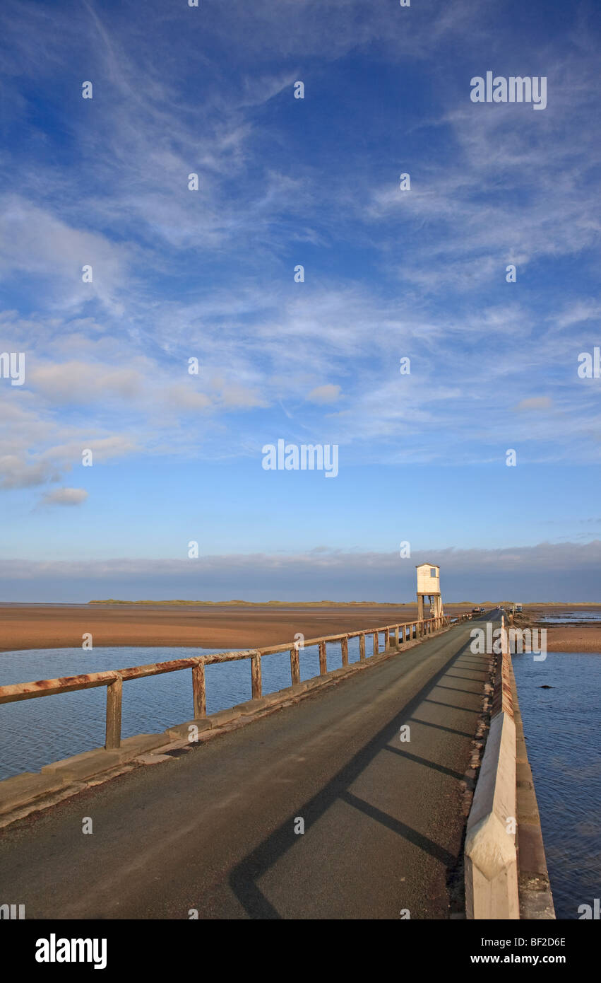 Causeway to Holy Island, Northumberland, UK Stock Photo Alamy