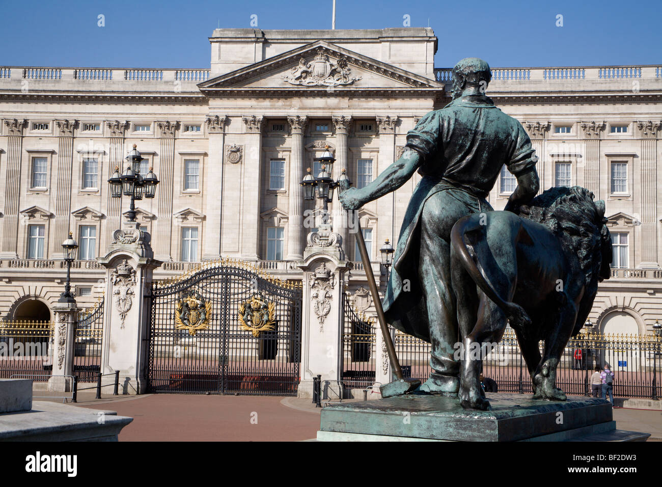 London - sculpture form Victoria monument and Buckingham palace Stock Photo