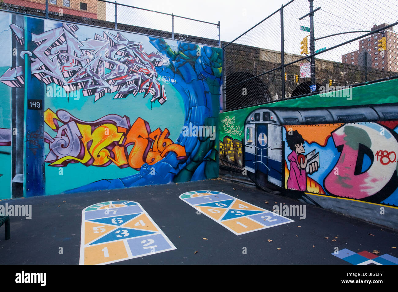 Graffiti Hall of Fame, Harlem, Manhattan, New York City Stock Photo