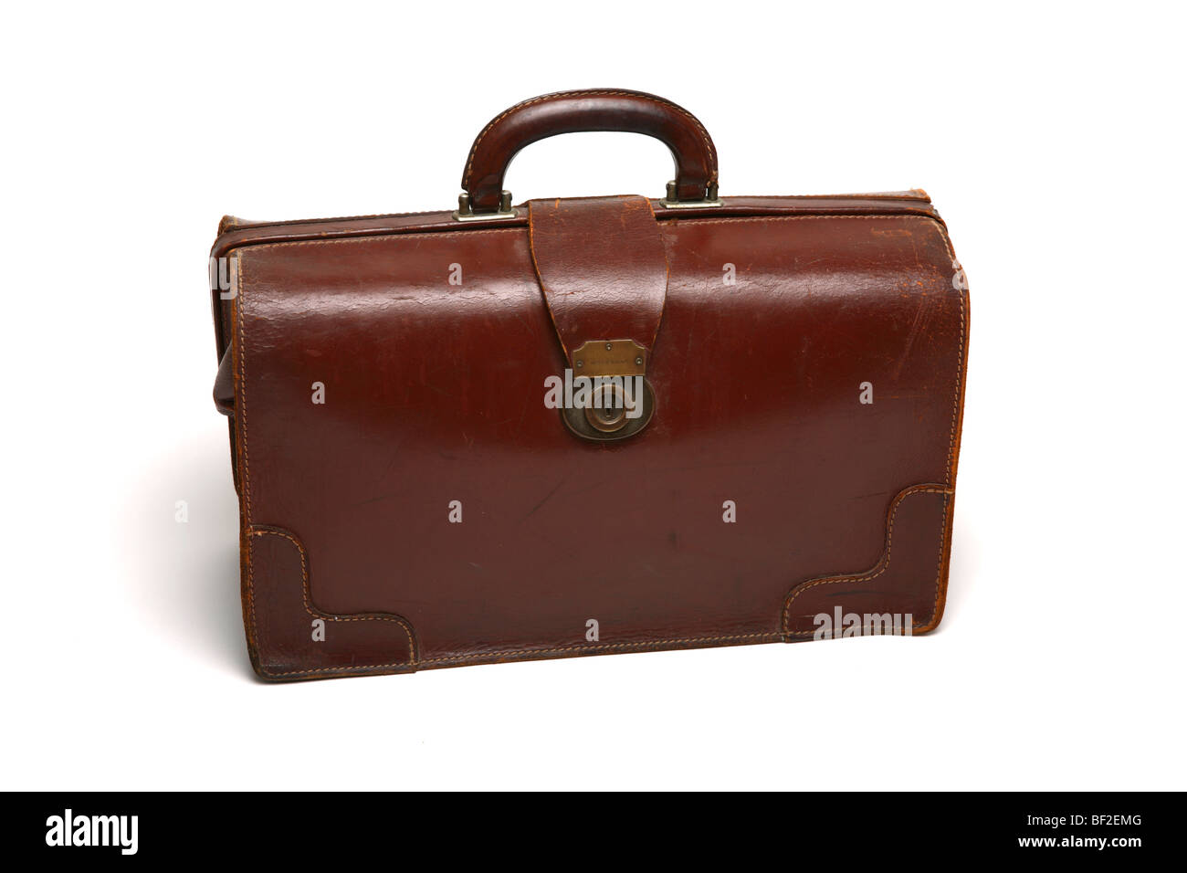 Leather briefcase Stock Photo