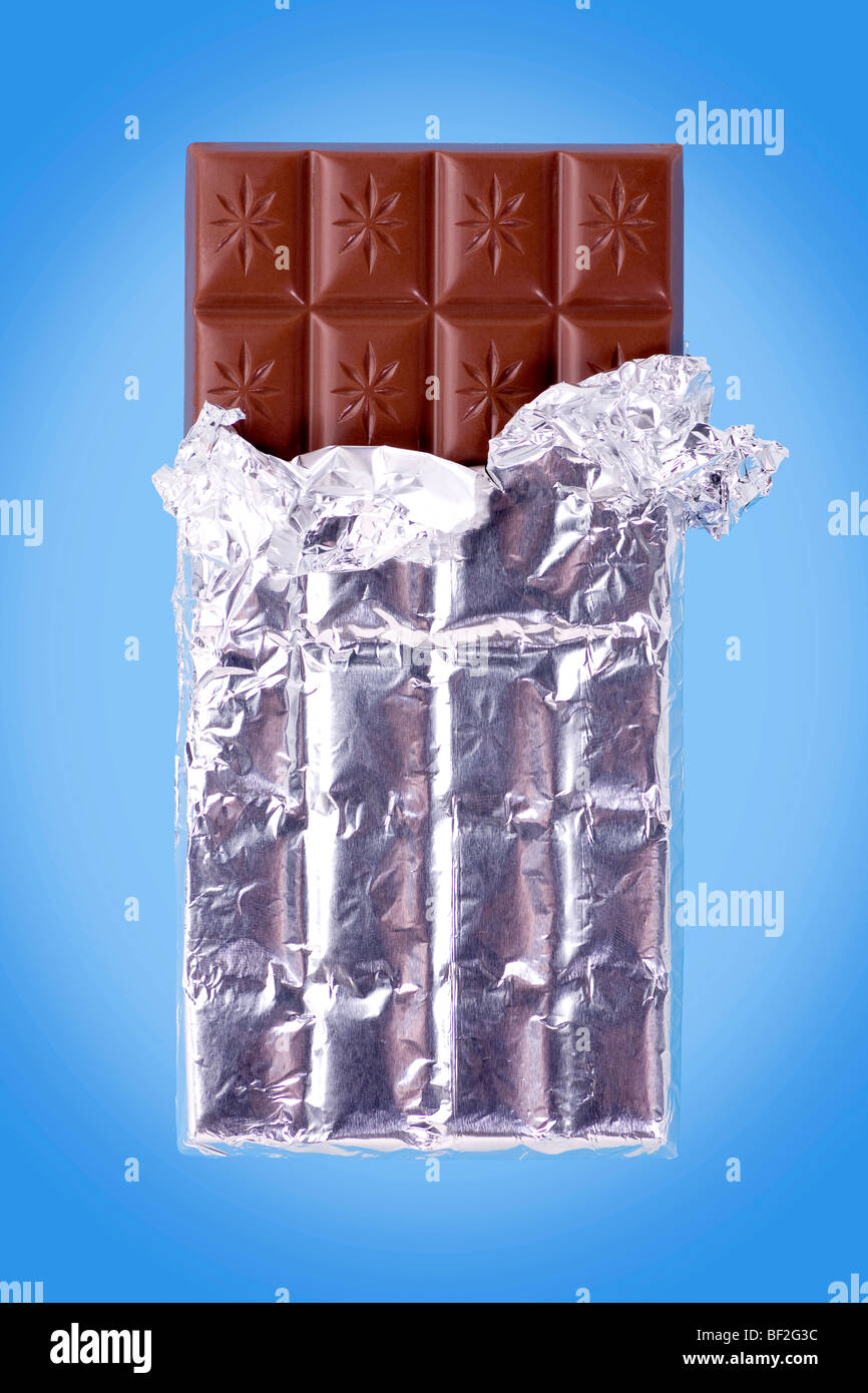 Chocolate bar pealed back silver hi-res stock photography and images ...