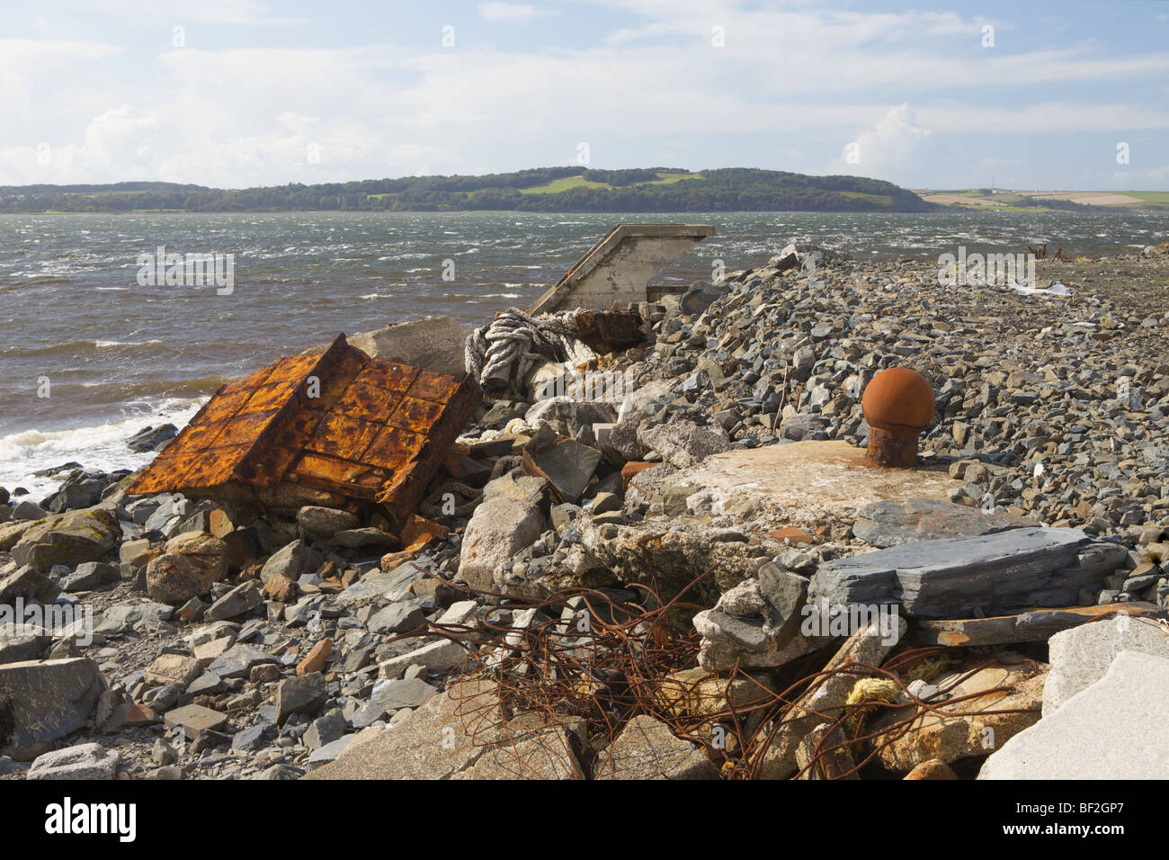 Derelict items abandoned at Cairnryan, site of ship dismantling company