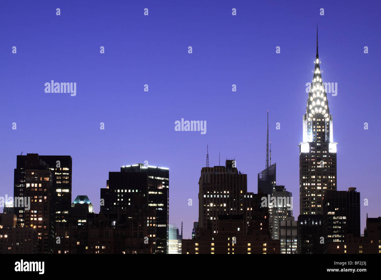 Midtown Manhattan skyline at Night, New York City Stock Photo - Alamy