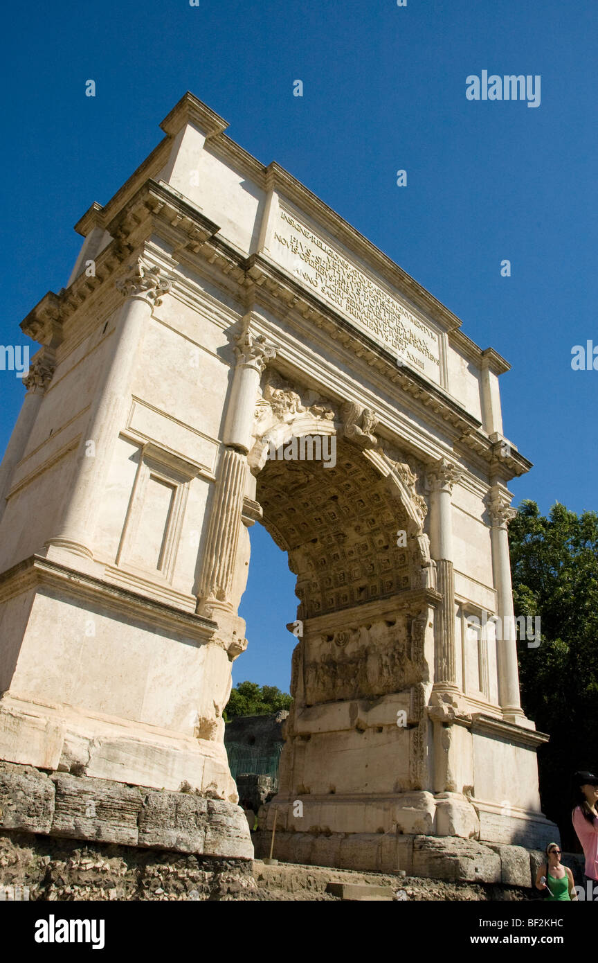 Arch of Titus in the roman forum Rome Stock Photo - Alamy