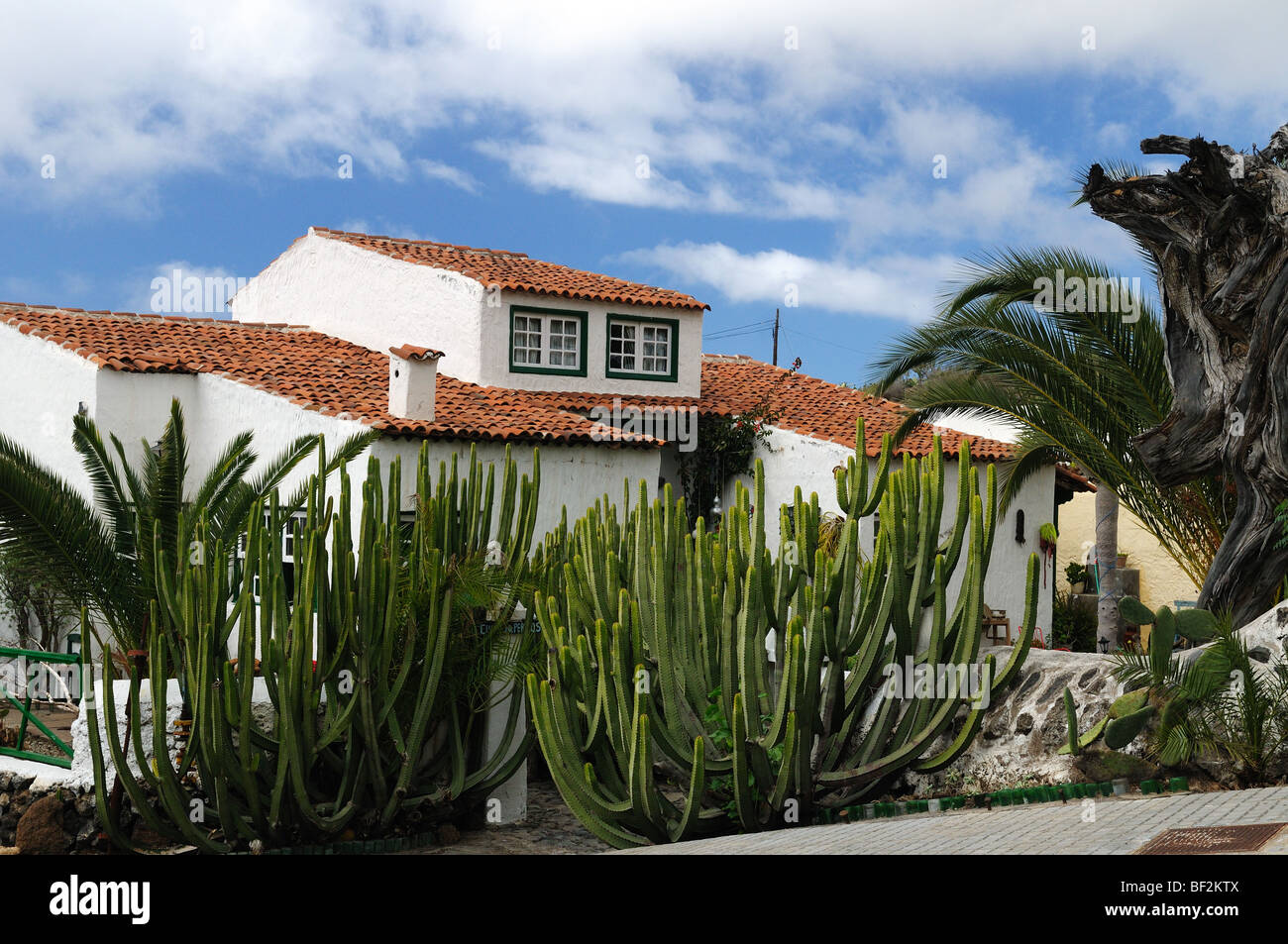 A white Spanish house in Guia de Isora on Teneriffe in Spain Stock Photo