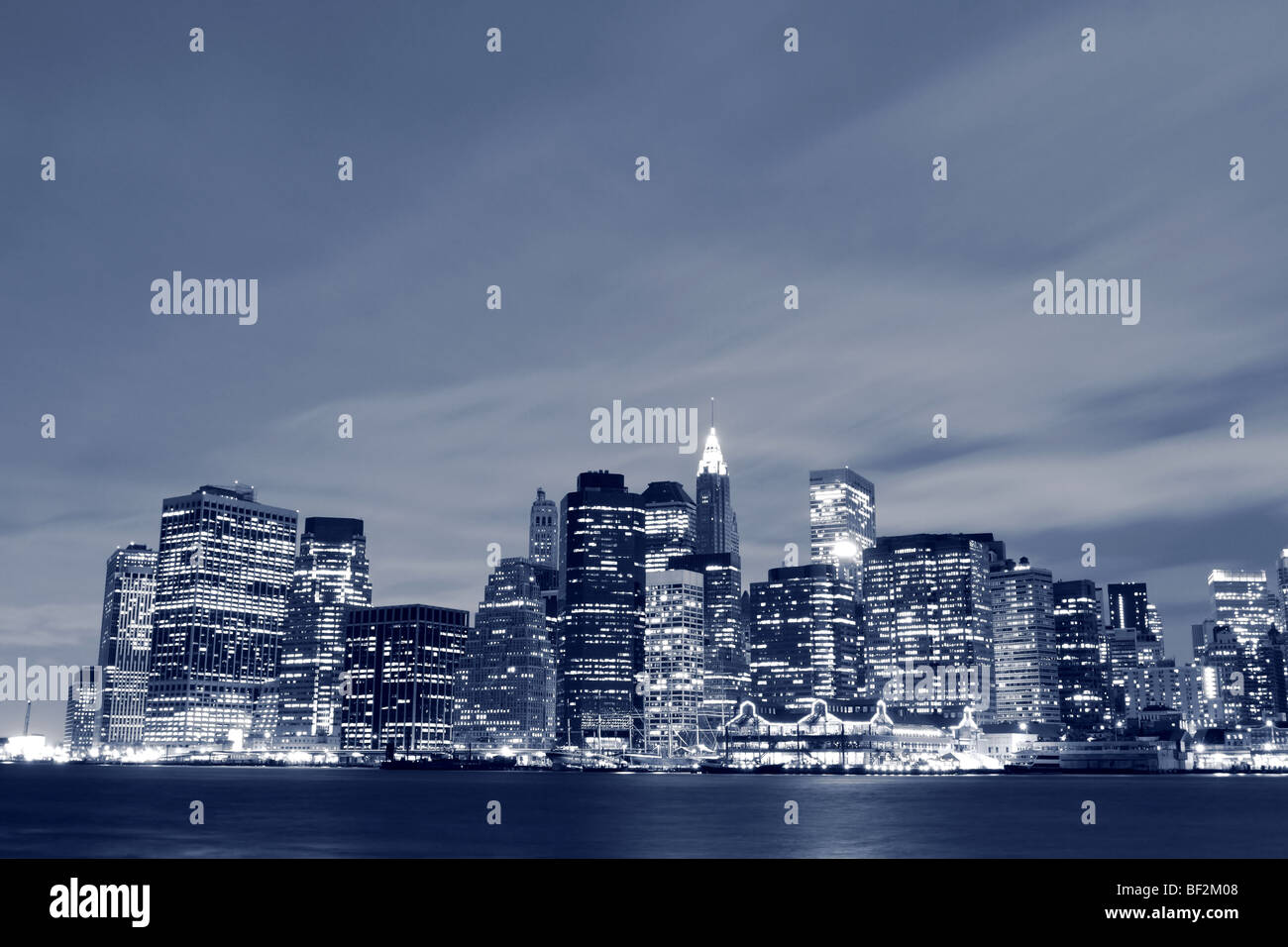 Manhattan skyline at Night, New York City Stock Photo - Alamy