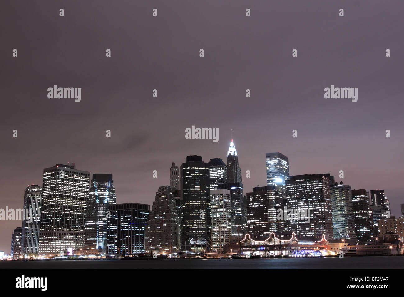 Manhattan skyline at Night, New York City Stock Photo - Alamy