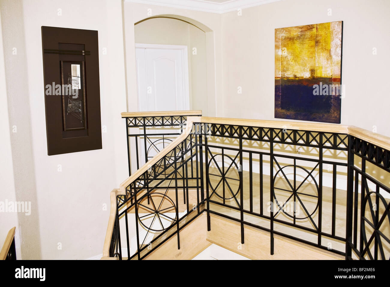 Railing in a house Stock Photo Alamy