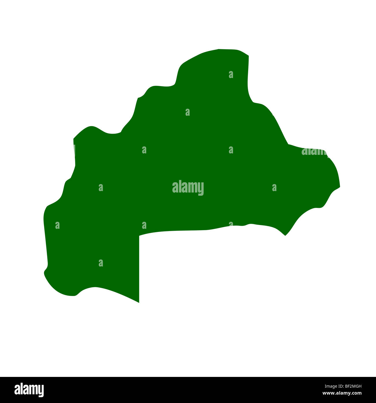 Outline map of Burkina Faso isolated on white background with clipping path. Stock Photo
