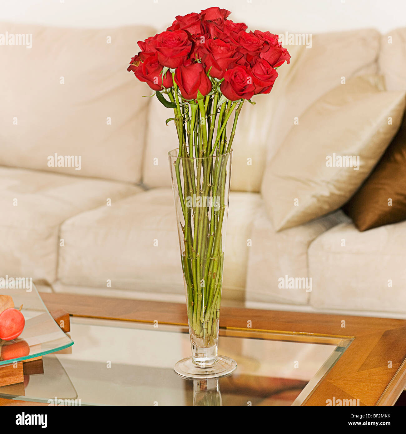 Flower vase on a table Stock Photo Alamy