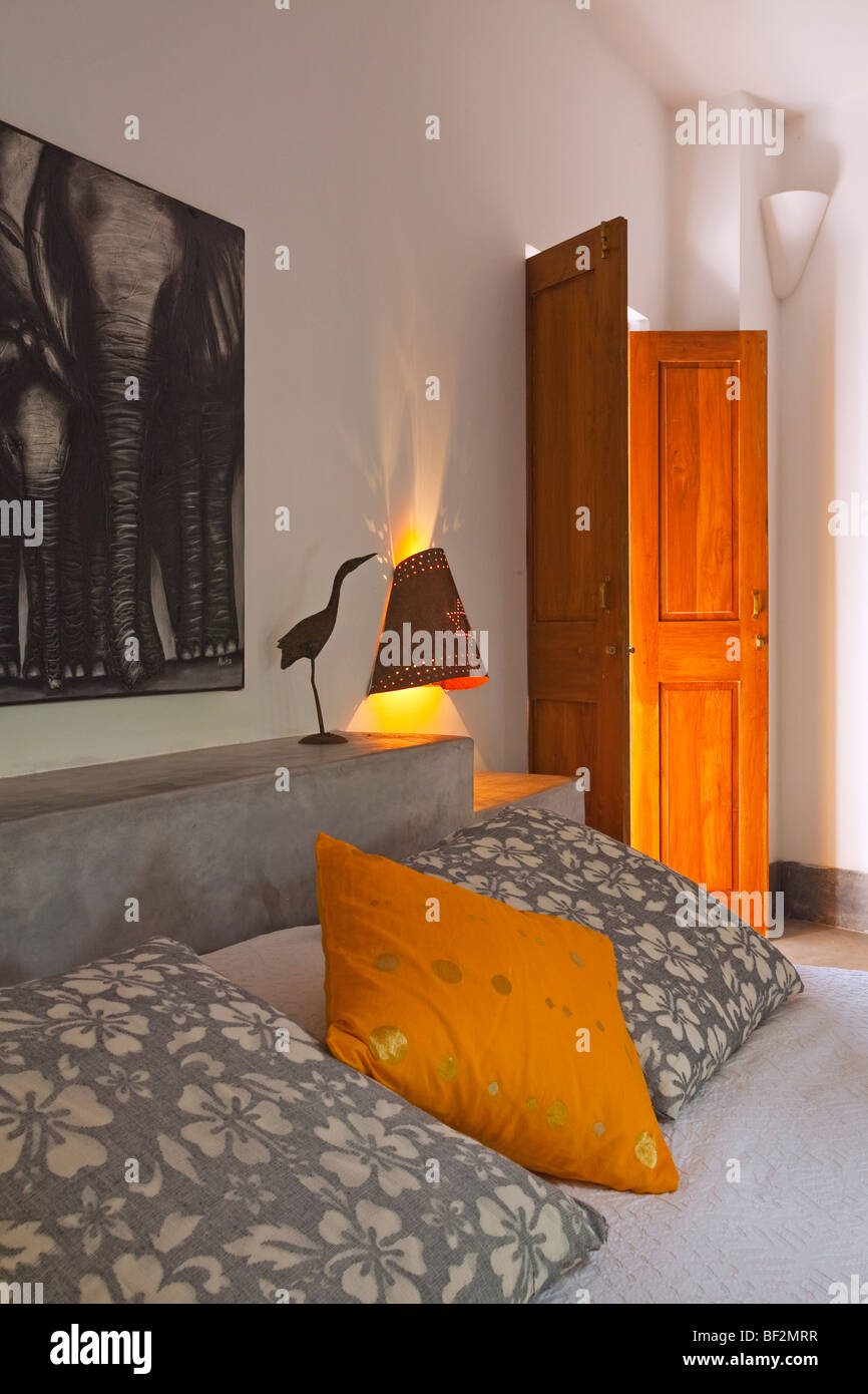 The Bedroom Of A Luxury Tropical Modern Villa Stock Photo