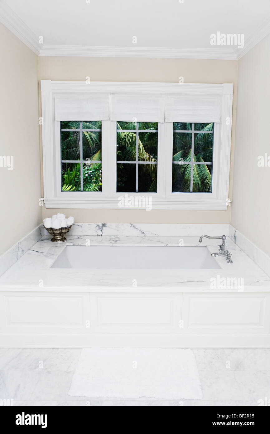 Bathtub in a bathroom Stock Photo Alamy