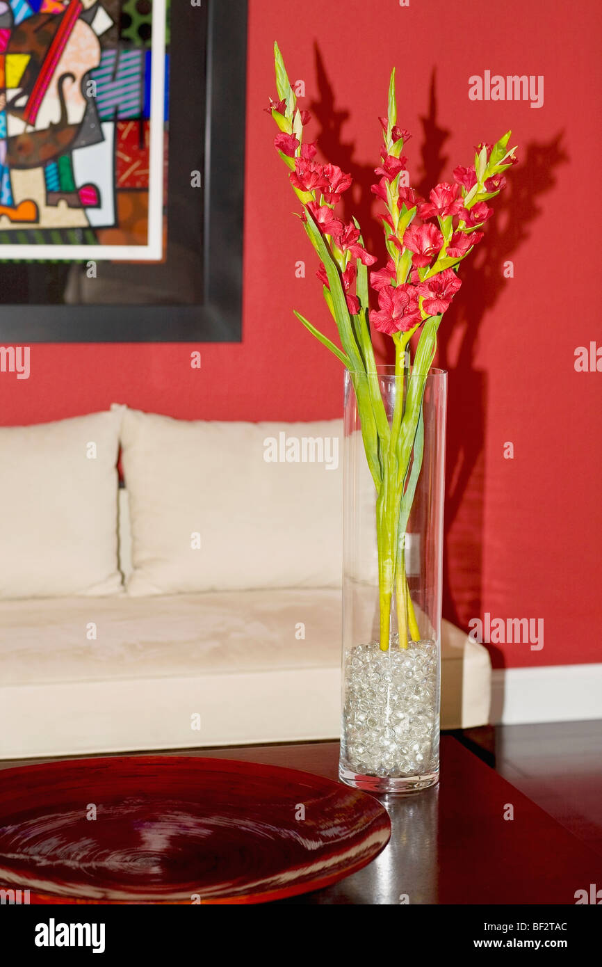 Flower vase on a table Stock Photo Alamy