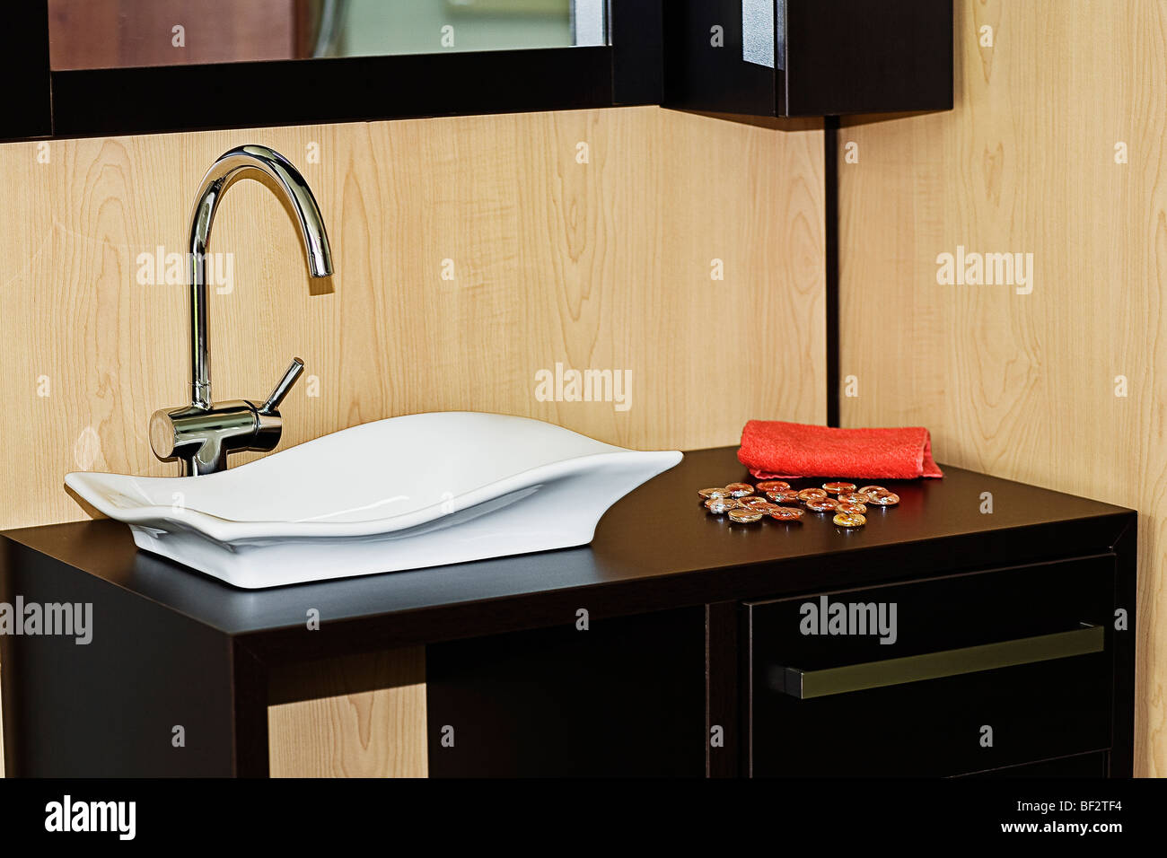 Close-up of a washbasin in the bathroom Stock Photo - Alamy