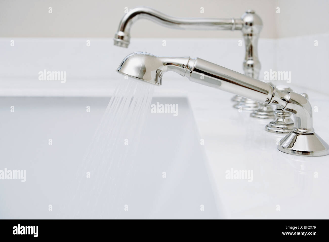 Water running from a shower Stock Photo Alamy