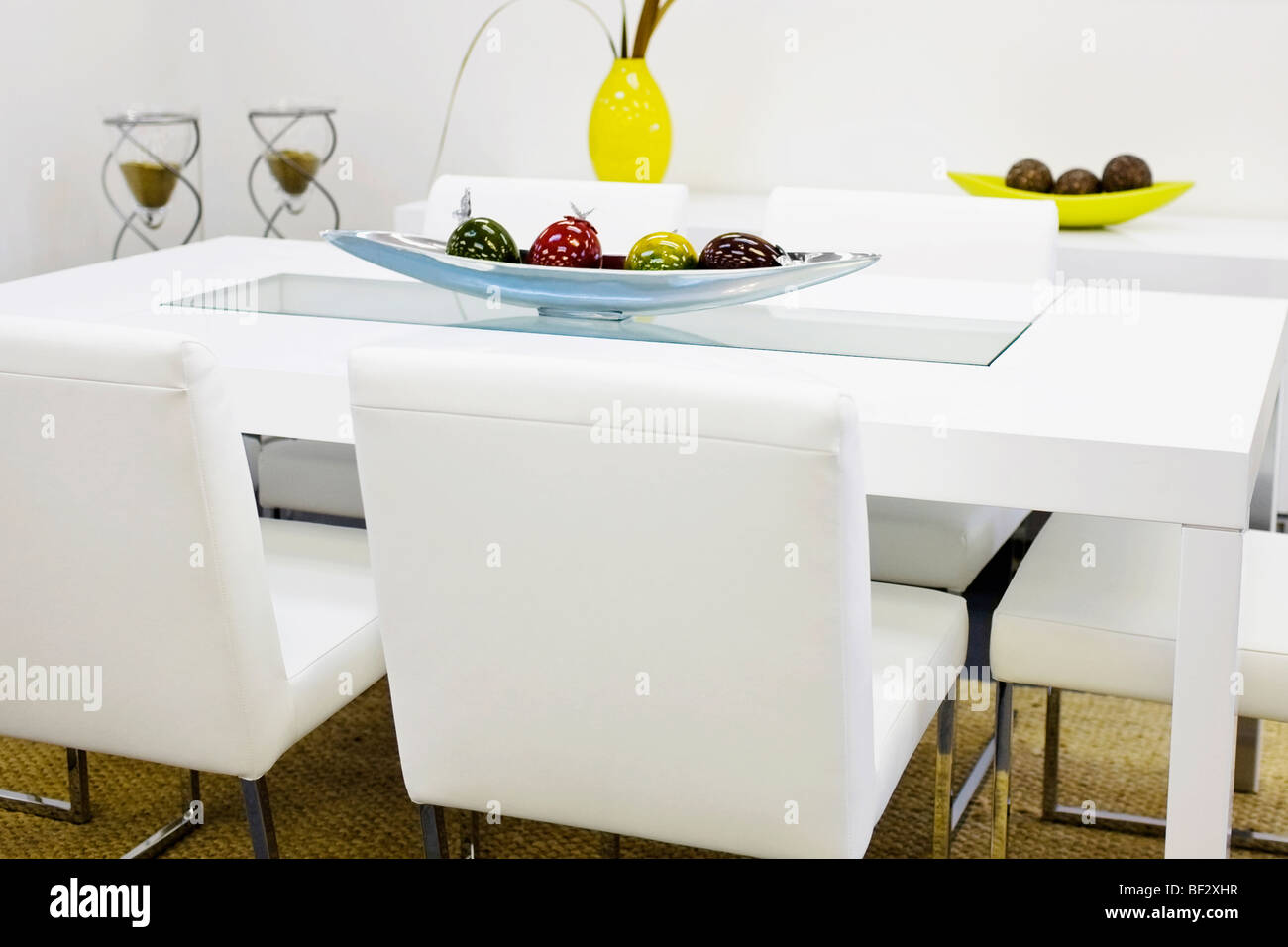 Artificial fruits on a dining table Stock Photo Alamy
