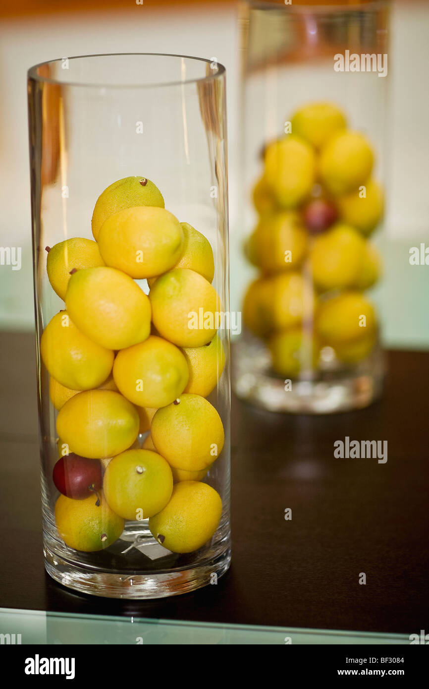 Lemons in glasses Stock Photo Alamy