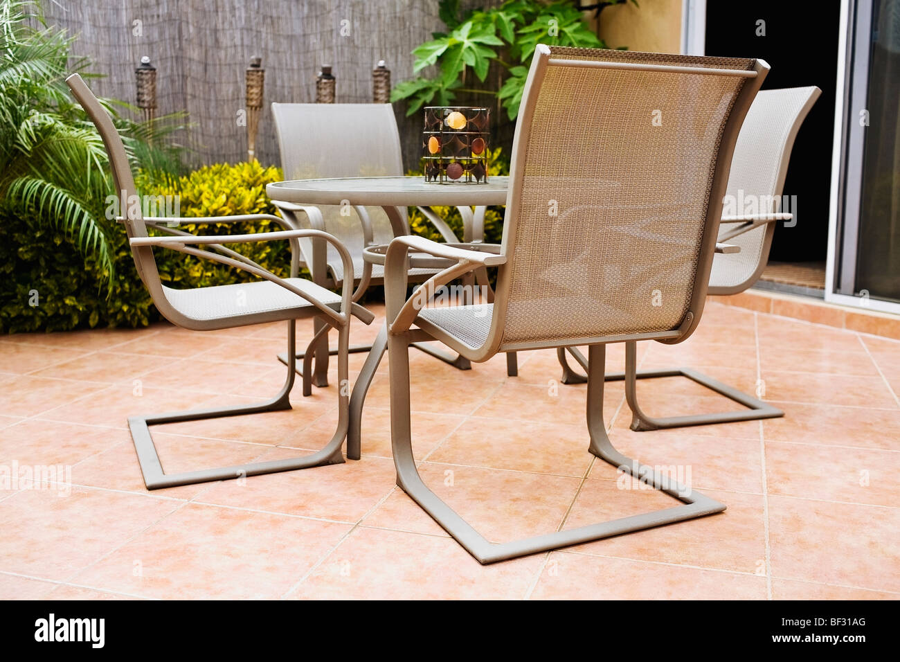 Chairs around a table Stock Photo Alamy