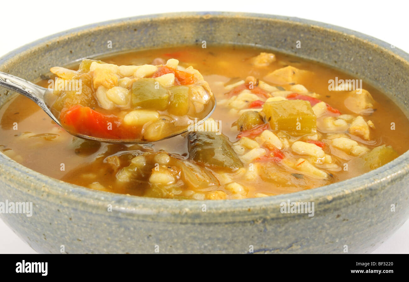 Spicy chicken soup Stock Photo
