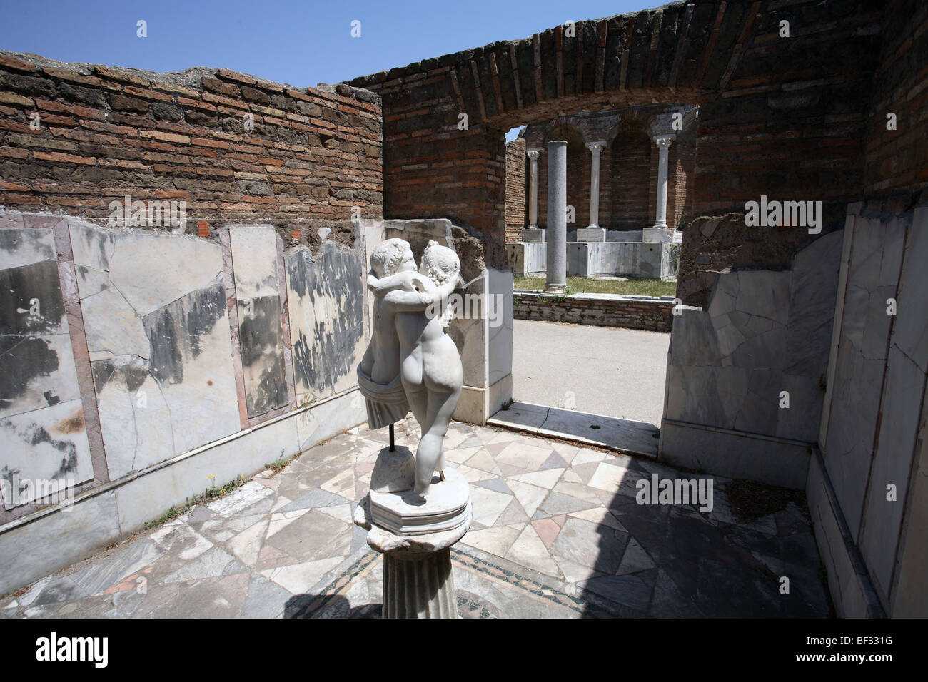 Italy, Ostia Antica - House of Cupid and Psyche (Domus di Amore e Psiche), Room E Stock Photo