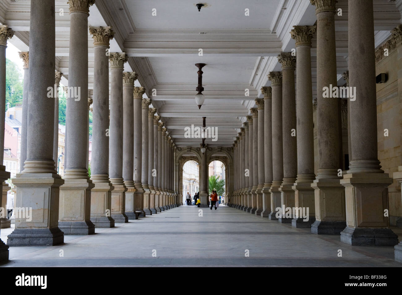 spa pillars in Carlsbad czech republic Stock Photo