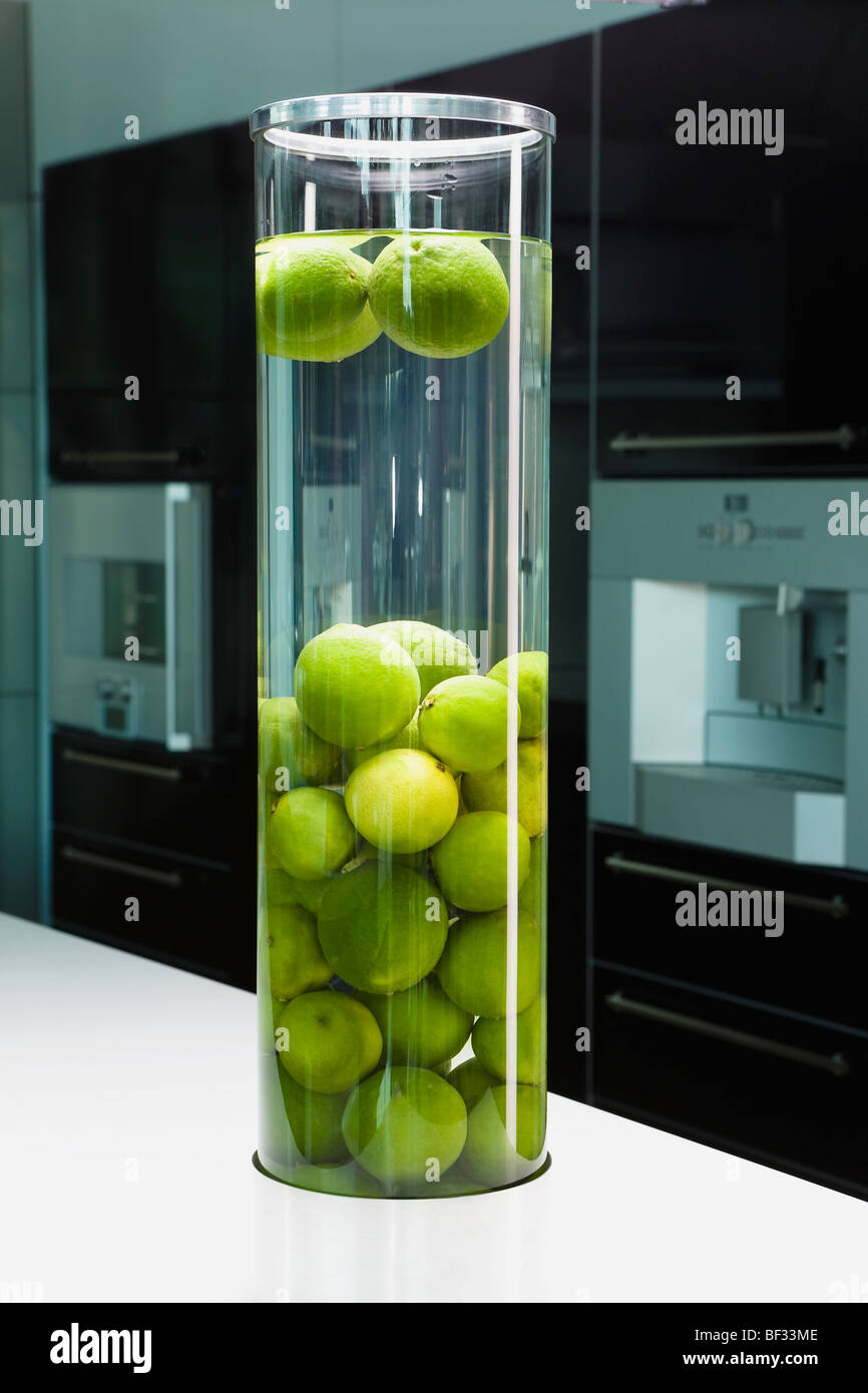 Lemons in a jar on a kitchen counter Stock Photo Alamy