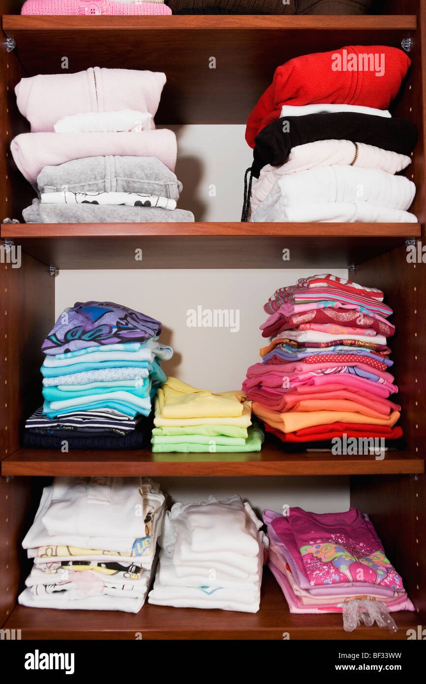 Closet full of clothing Stock Photo Alamy