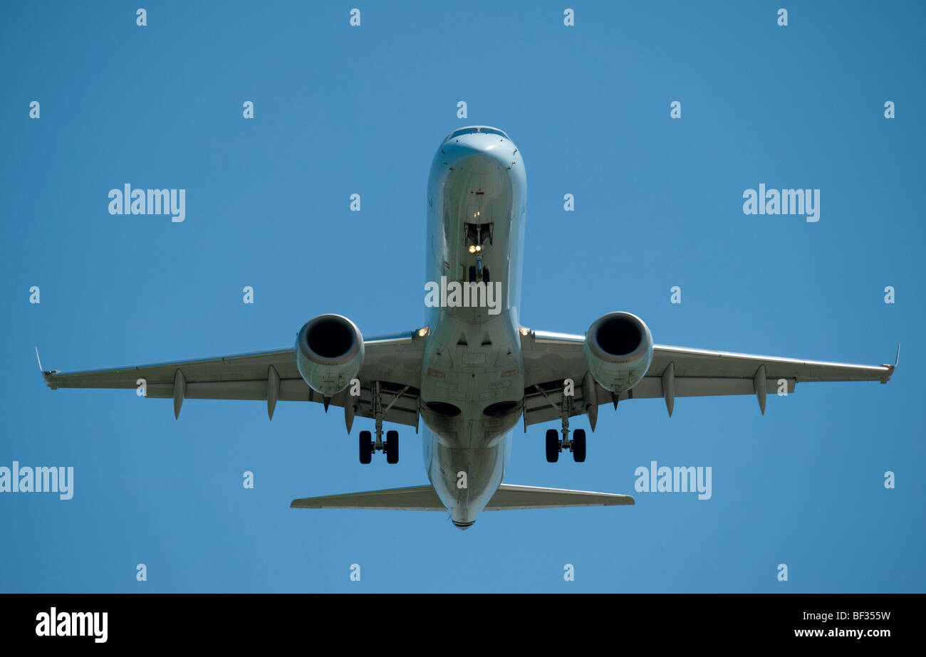 airplane landing at vancouver airport Stock Photo