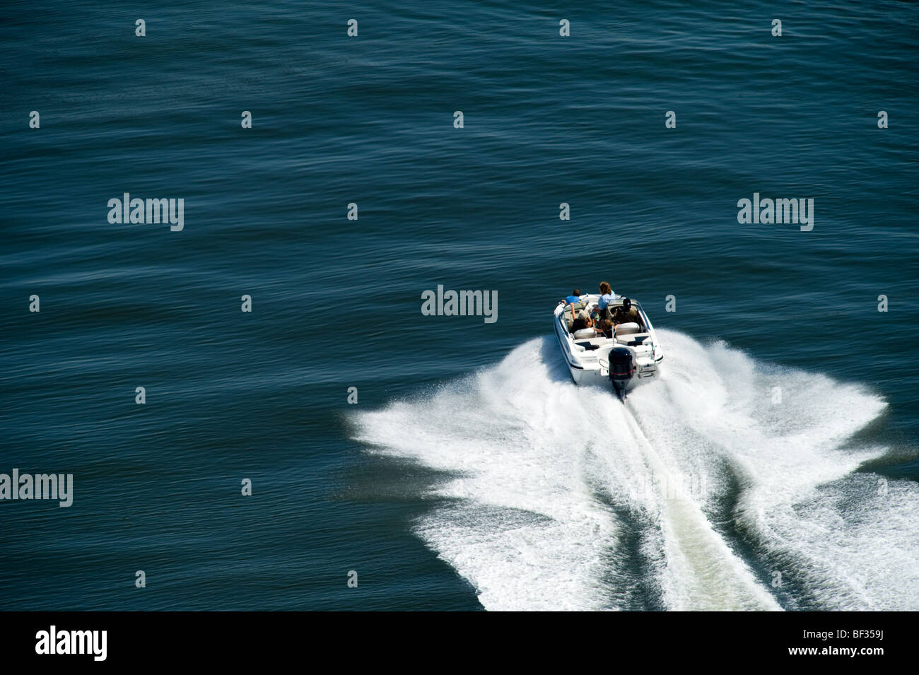 speed boat going fast Stock Photo