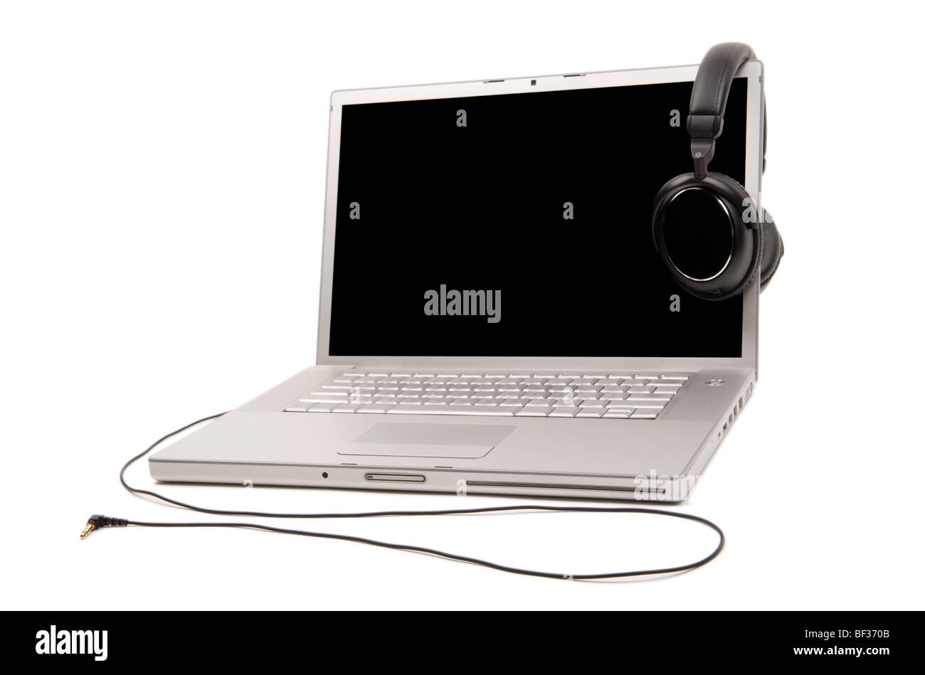 computer and headphones Stock Photo Alamy