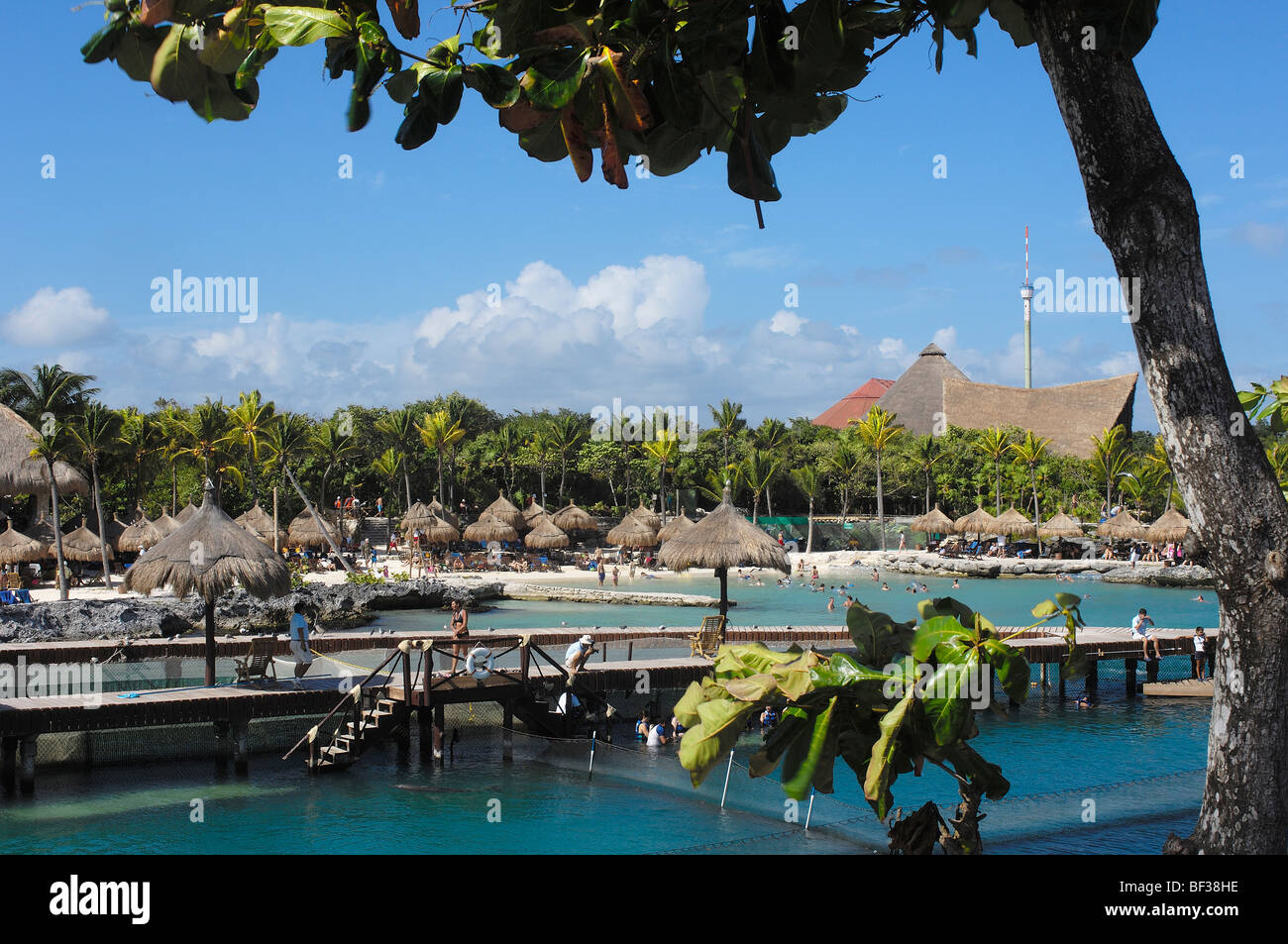 Swimming with dolphins area. Xcaret. Playa del Carmen. Quintana Roo state. Mayan Riviera.Yucatan