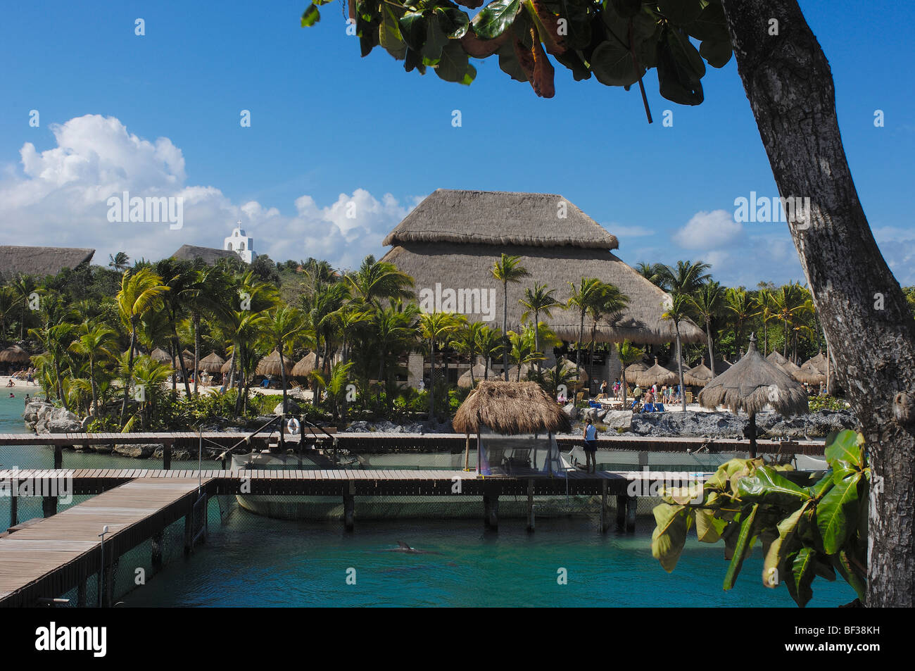 Swimming with dolphins area. Xcaret. Playa del Carmen. Quintana Roo state. Mayan Riviera.Yucatan