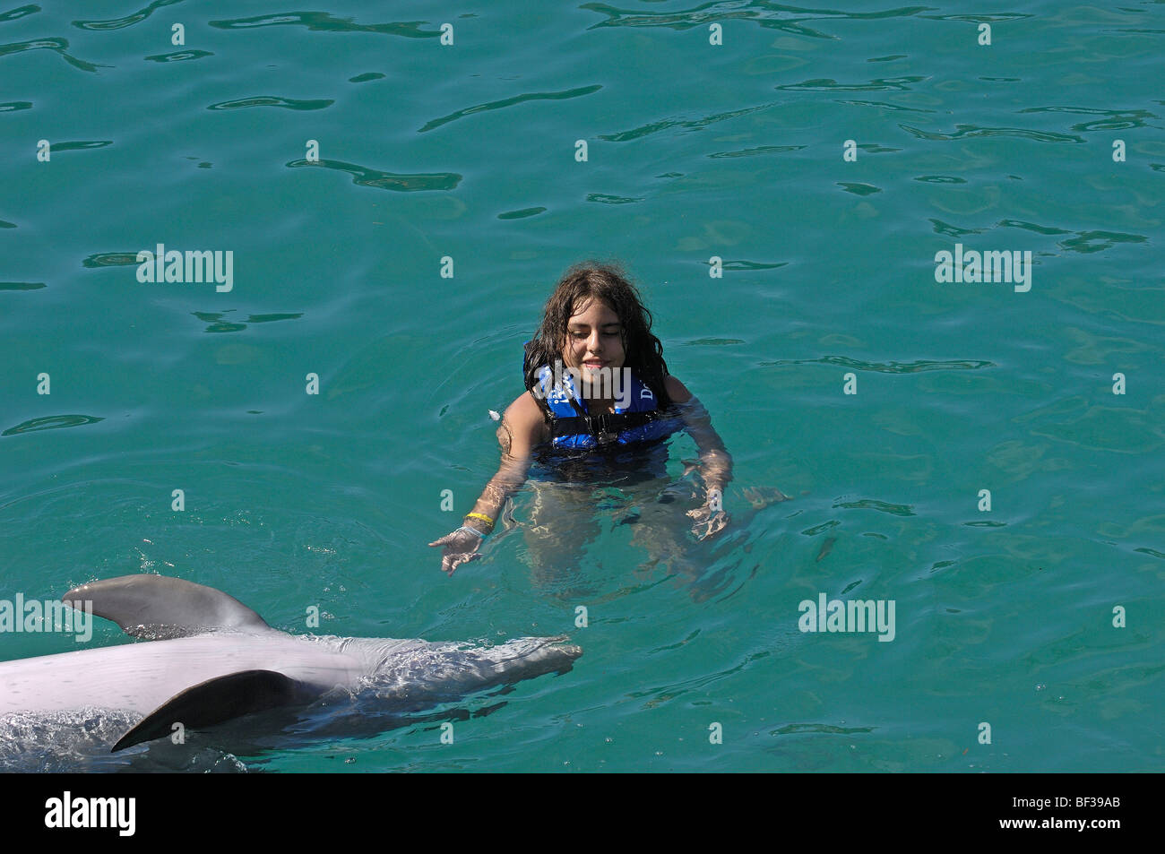 Swimming with dolphins area. Xcaret. Playa del Carmen. Quintana Roo