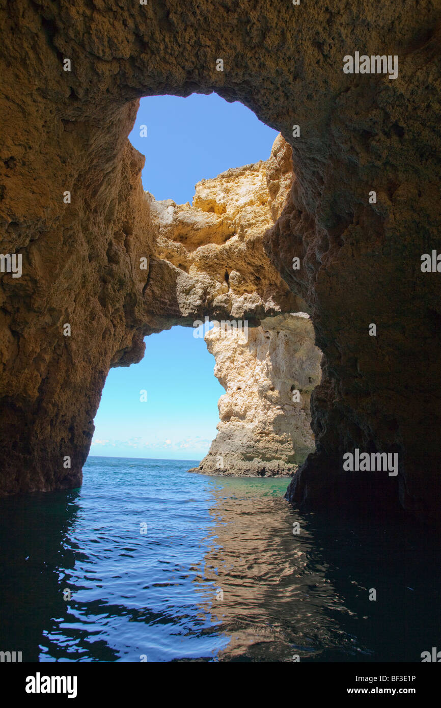Portugal Praia Dona Ana Cliffs Stock Photo Alamy