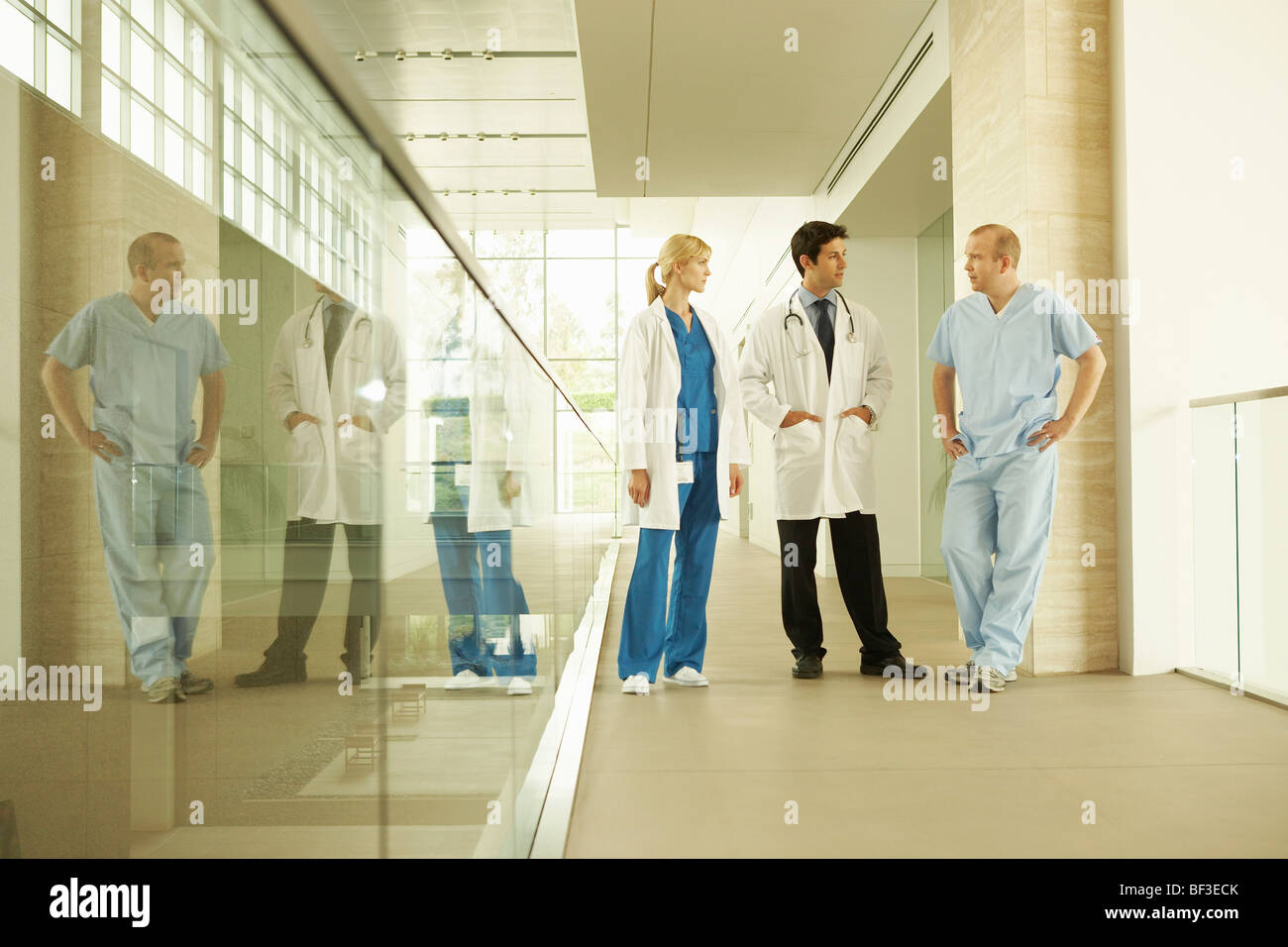 Medical personnel in modern facility Stock Photo