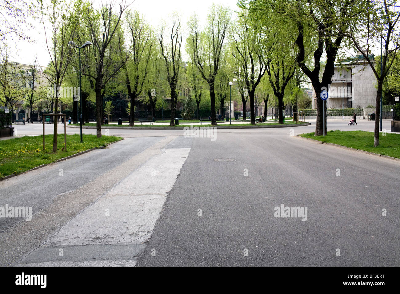 Roundabout Crocetta neighbourhood Turin Italy Stock Photo Alamy