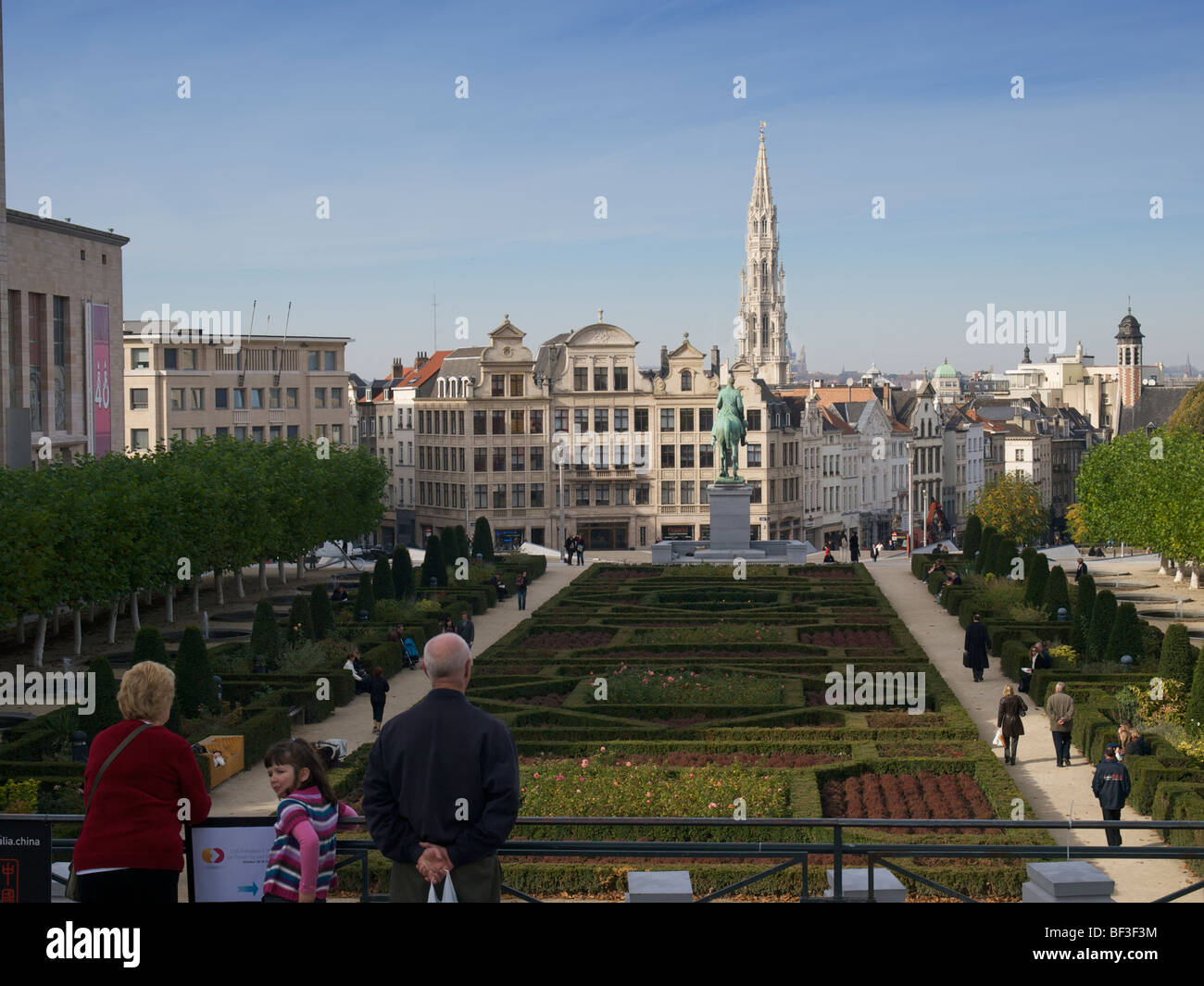 Kunstberg or Mont des Arts with the city centre in the background, Brussels, Belgium Stock Photo