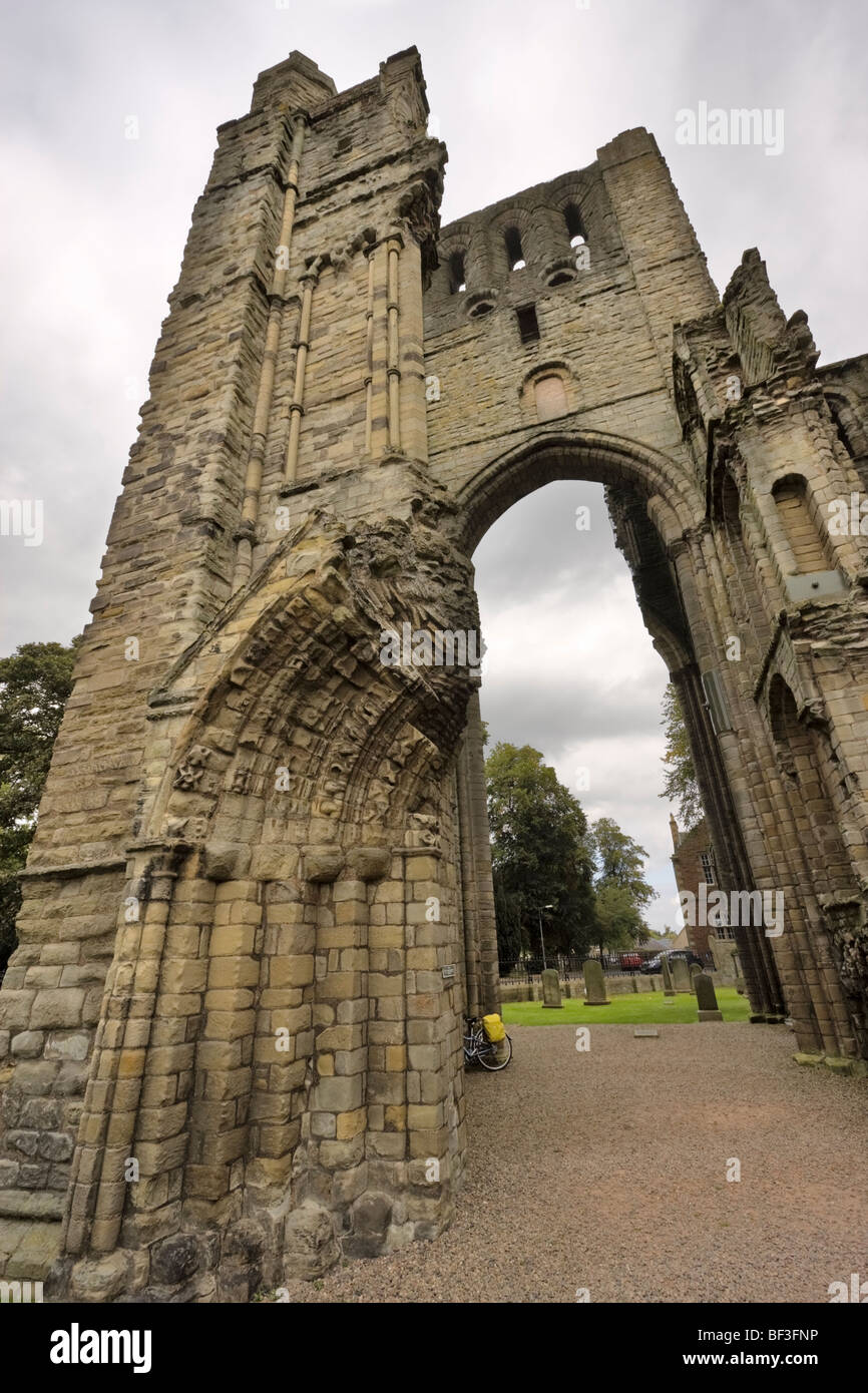 Ruins of the West Tower of Kelso Abbey Church, Scotland Stock Photo