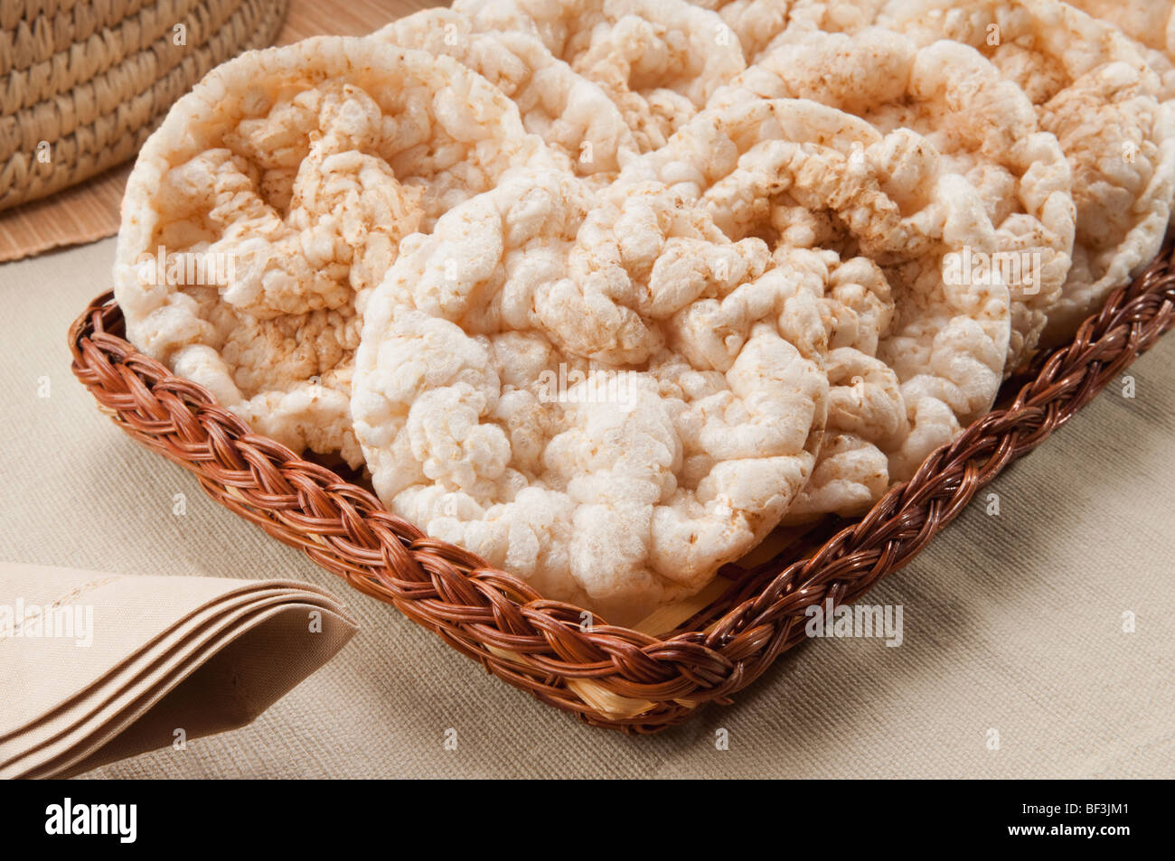 Close-up of a basket full of sweet rice cookies Stock Photo